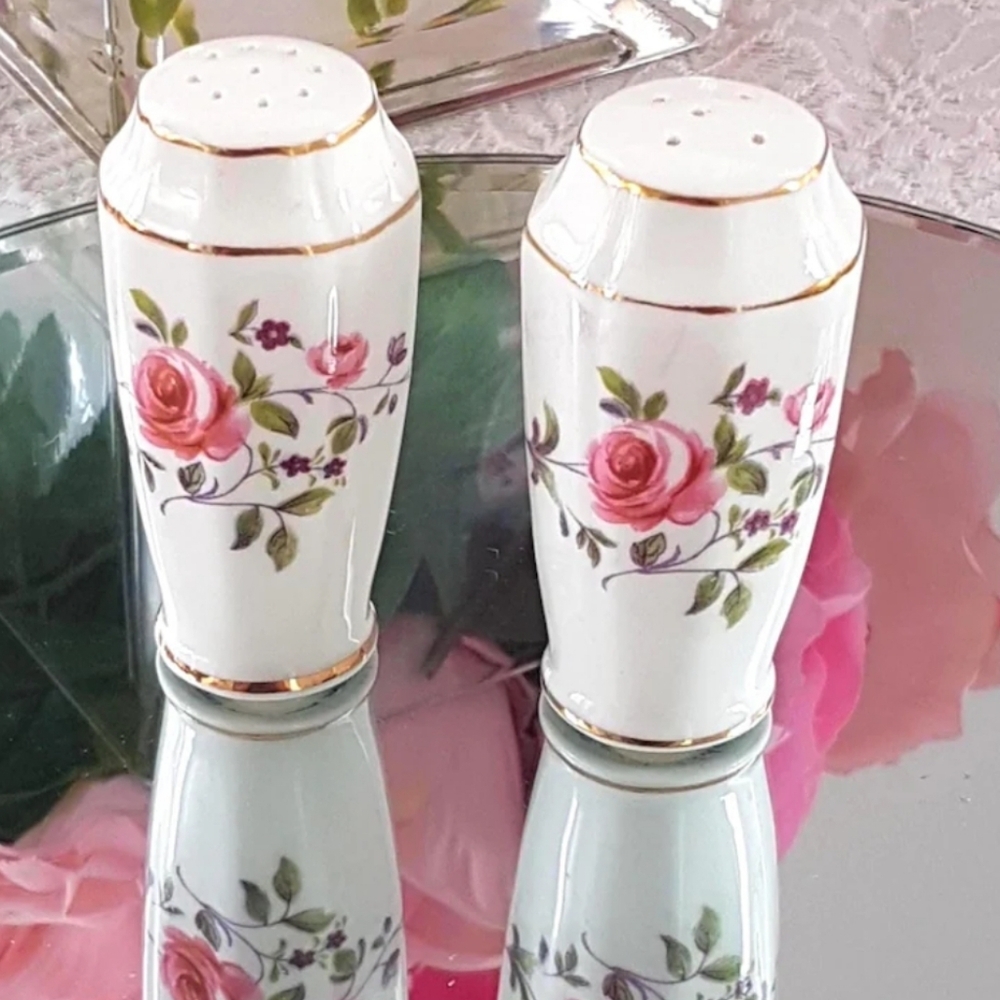 Royal Adderley FRAGRANCE Salt and Pepper Shakers Set Bone China England